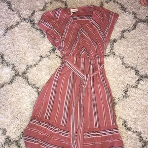 Stripped midi dress.